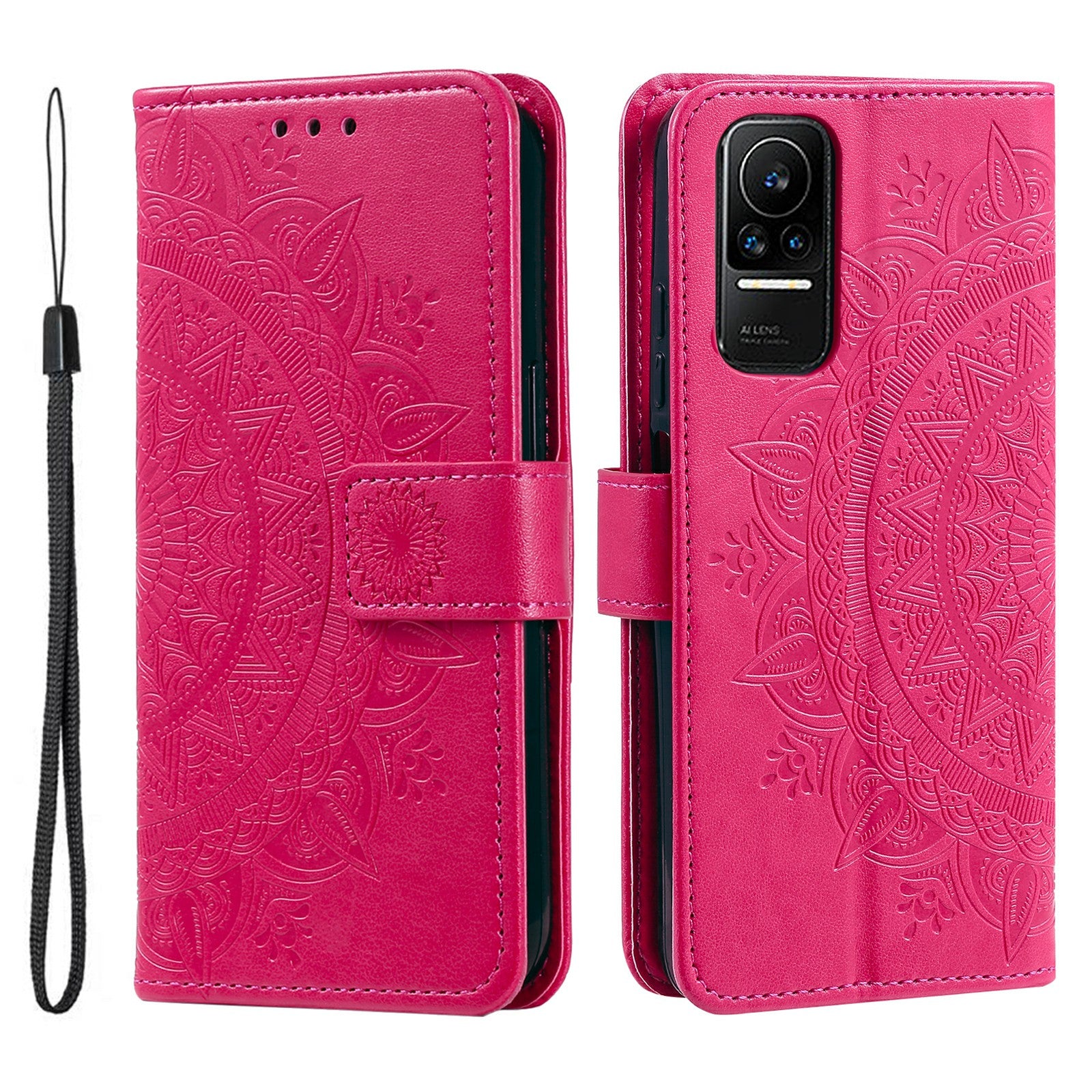 For Xiaomi 13 Lite Civi 2 5G Imprinted Mandala Flower Pattern Leather Phone Case Wallet Stand Phone Cover with Strap For Xiaomi 13 Lite Civi 2 5G Imprinted Mandala Flower Pattern Leather Phone Case Wallet Stand Phone Cover with Strap